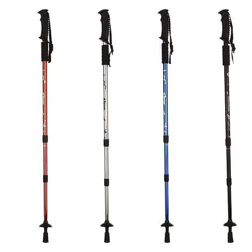 Aluminum Alloy Shock-absorbing Three-section Hiking Stick